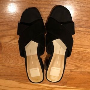 Dolce Vita Crisscross Vamp Black Sandals